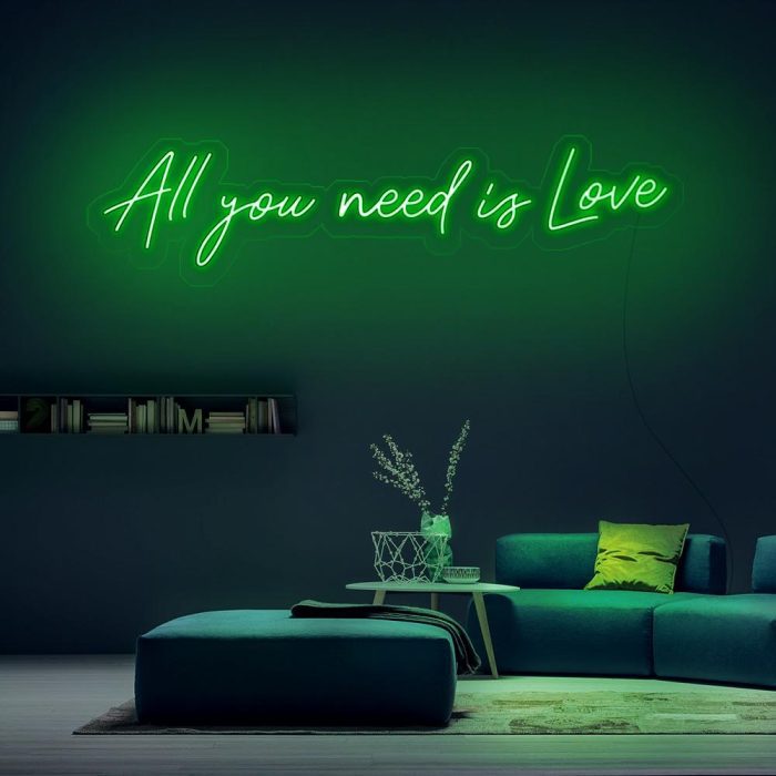 all you need is love green led neon signs
