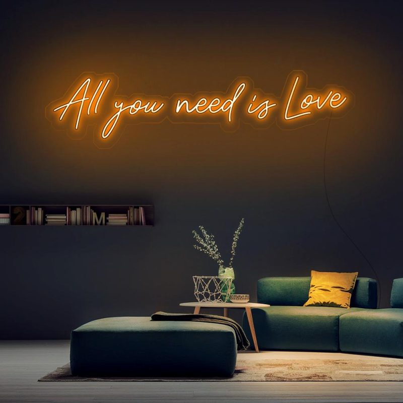 all you need is love orange led neon signs