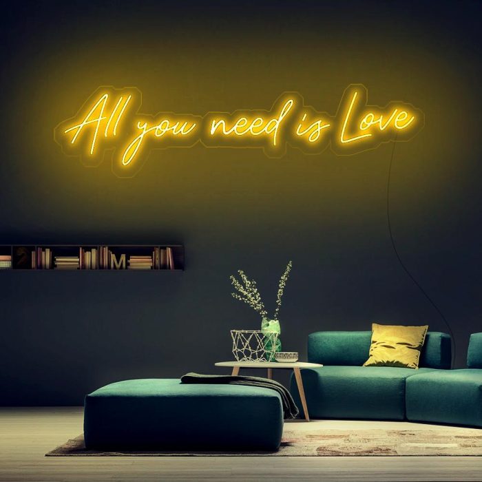 all you need is love yellow led neon signs