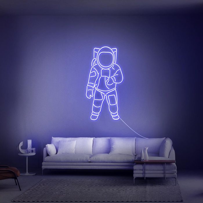 astronaut light blue led neon signs