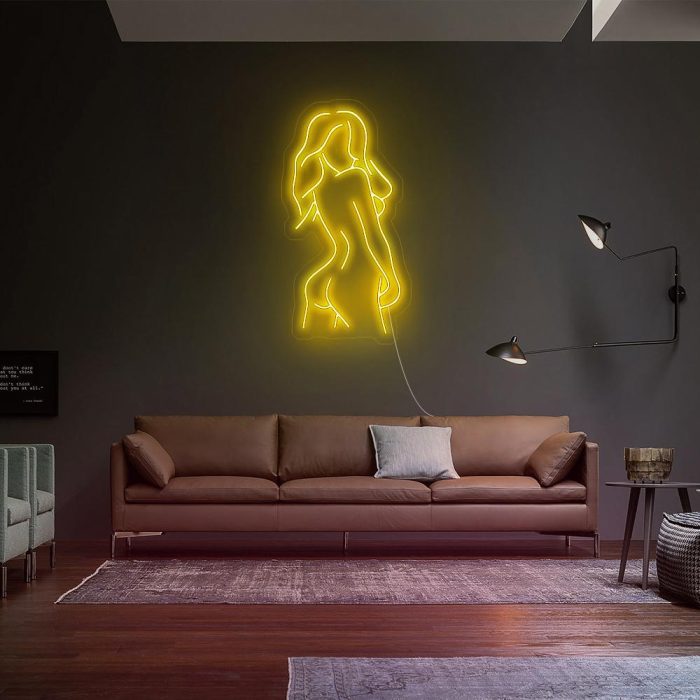 beauty pose yellow led neon signs