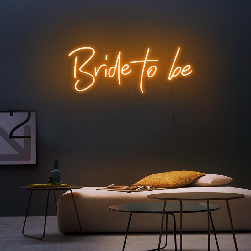 bride to be orange led neon signs