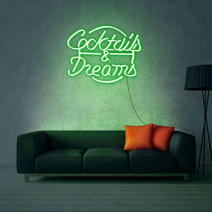 cocktails dream green led neon signs