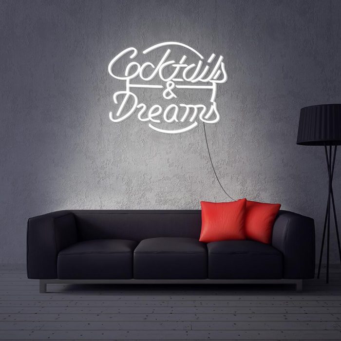 cocktails dream white led neon signs