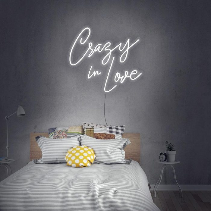 crazy in love white led neon signs