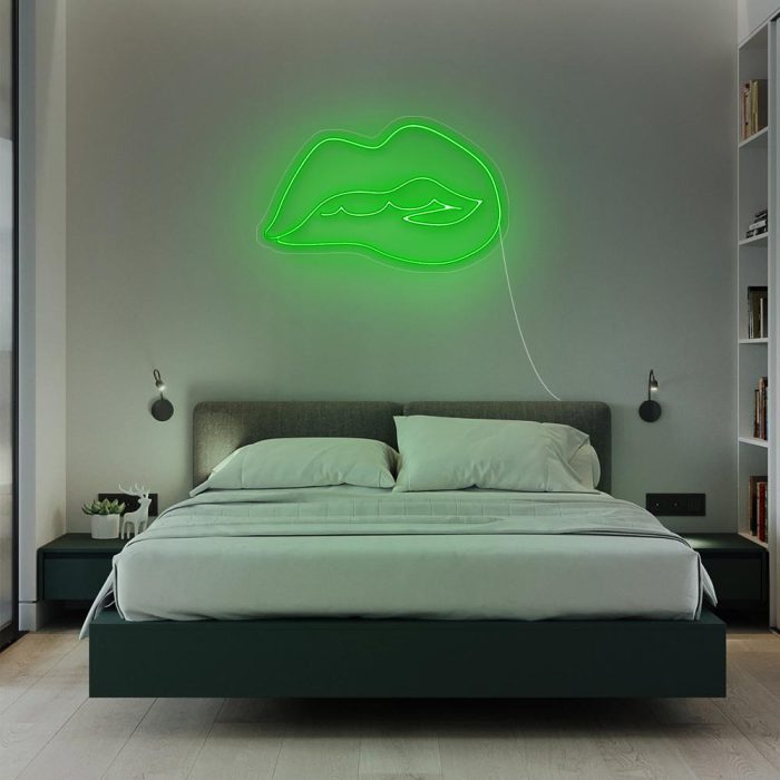 desire lips green led neon signs