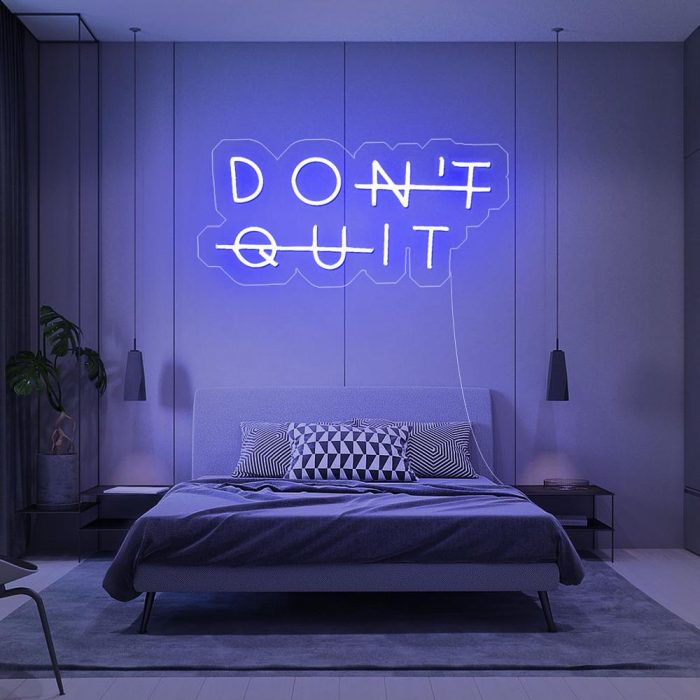 don t quit blue led neon signs