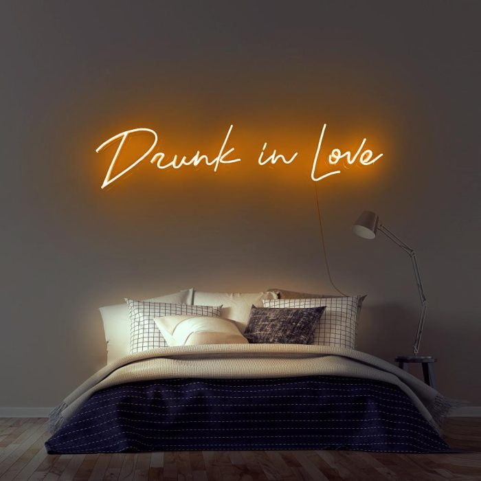 drunk in love orange led neon signs