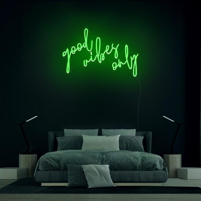 good vibes only green led neon signs