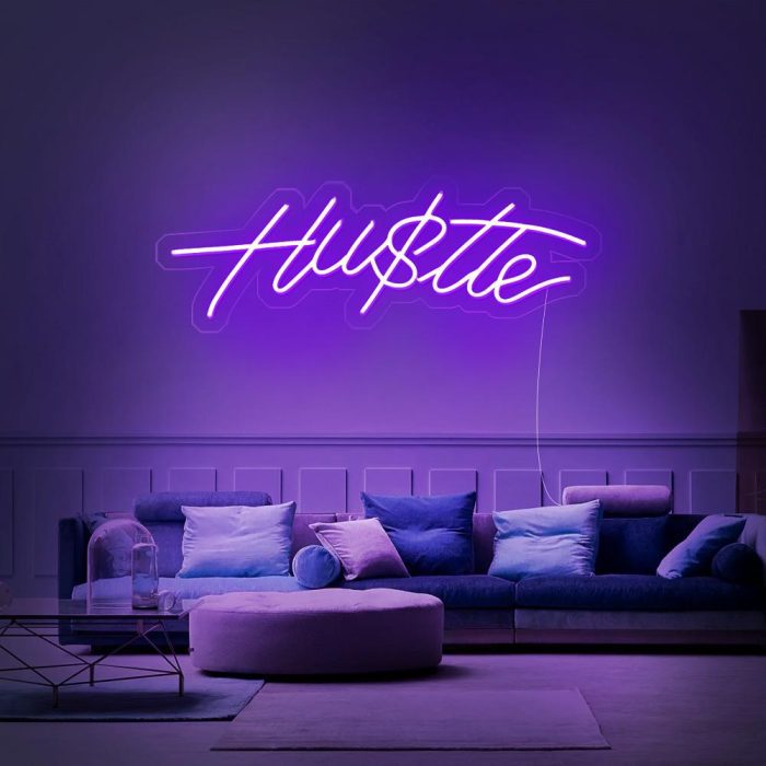 hustle purple led neon signs