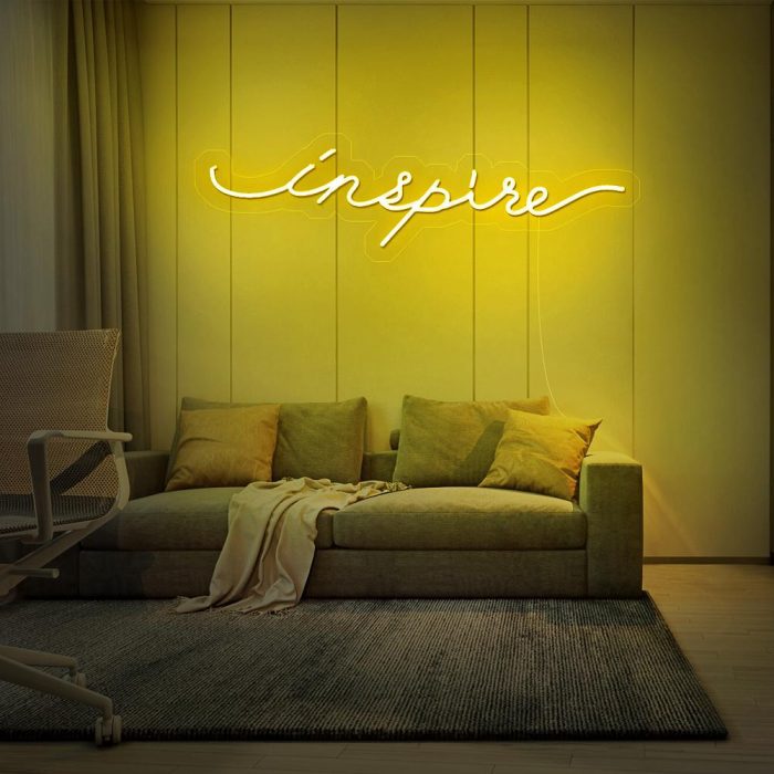 inspire yellow led neon signs