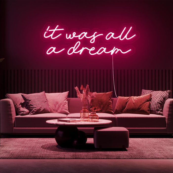 it was all a dream 2 pink led neon signs