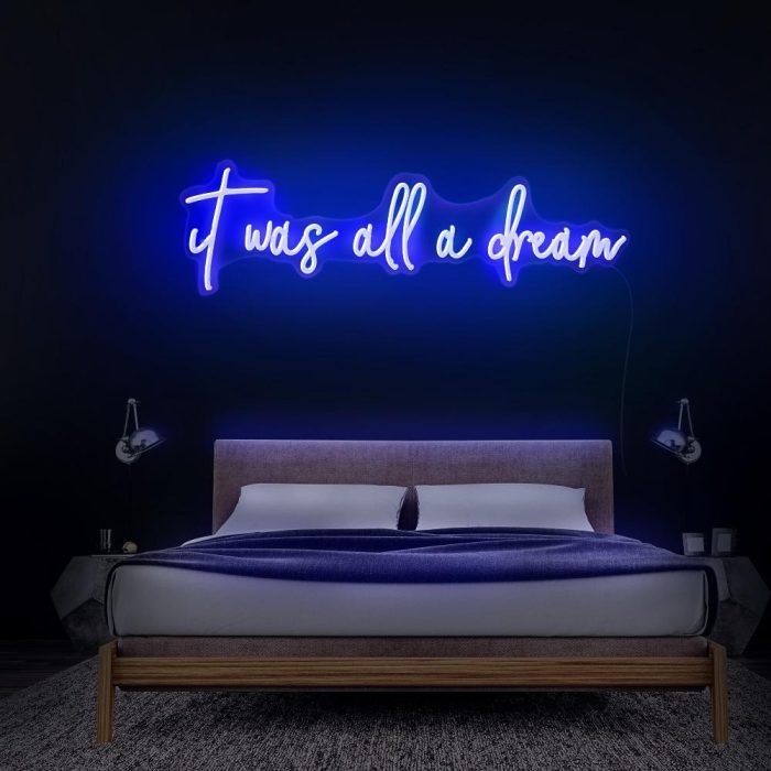 it was all a dream blue led neon signs