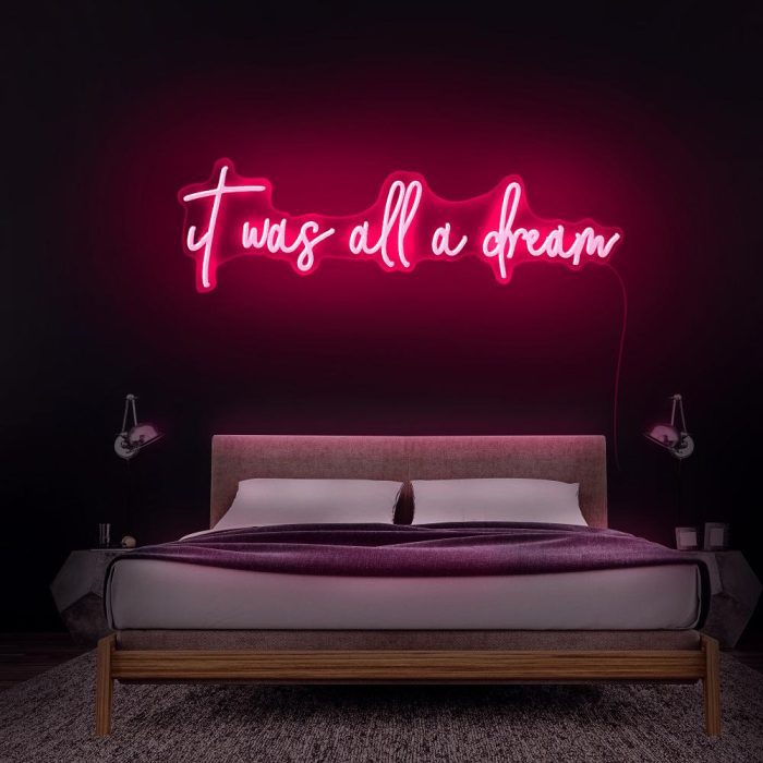 it was all a dream pink led neon signs