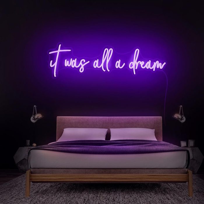 it was all a dream purple led neon signs
