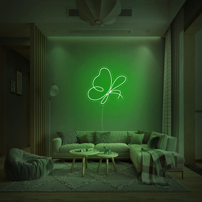 mini abstract butterfly green led neon signs