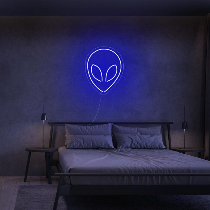 mini alien blue led neon signs