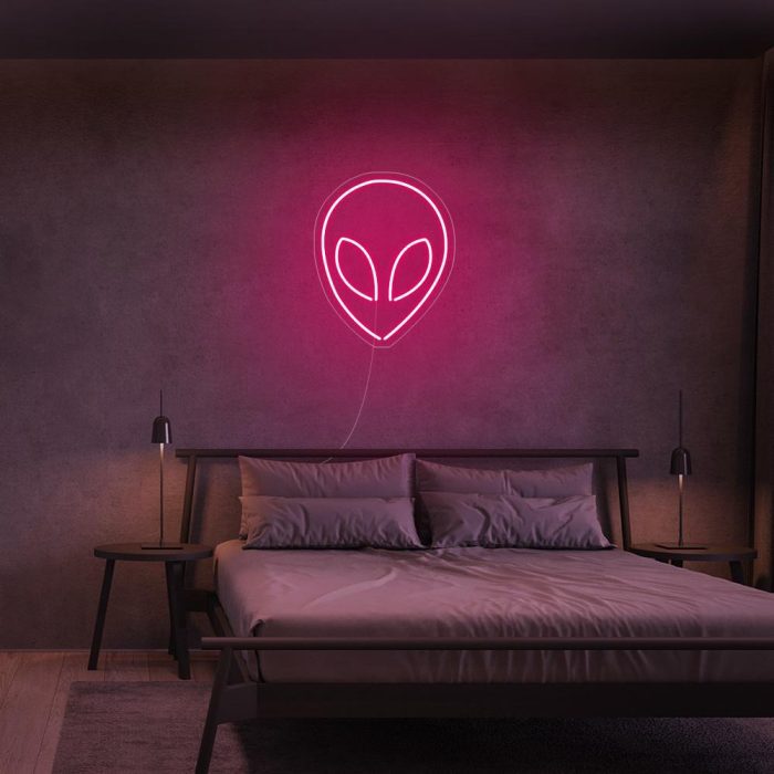 mini alien pink led neon signs