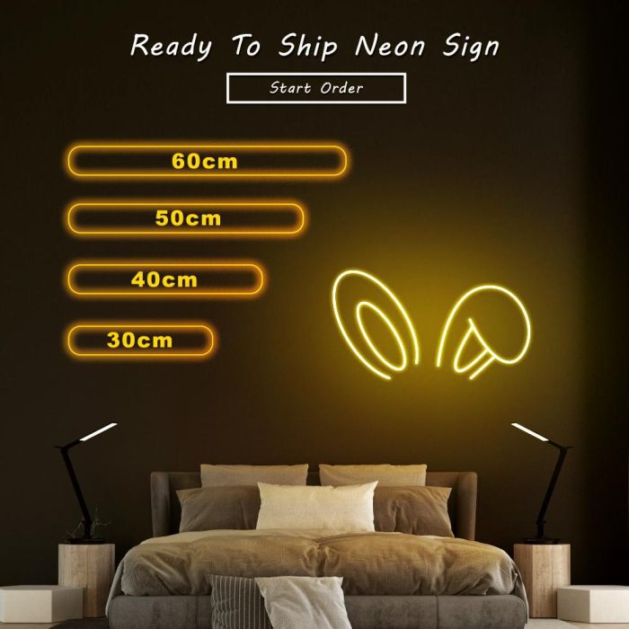 mini bunny ears size led neon signs