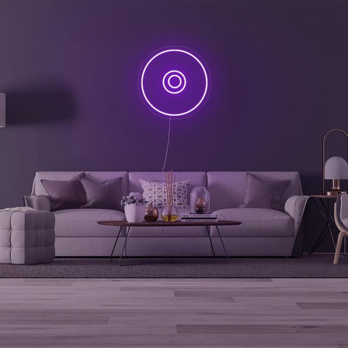 mini cd disc purple led neon signs
