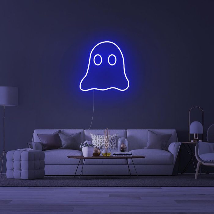 mini ghost blue led neon signs