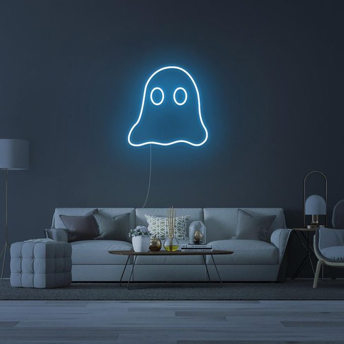 mini ghost light blue led neon signs