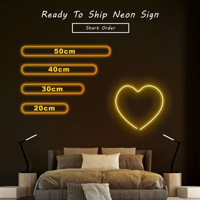 mini heart size led neon signs