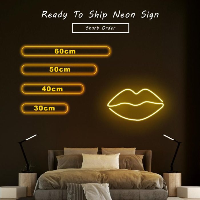 mini lips size led neon signs