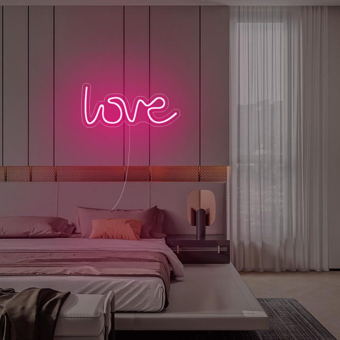 mini love pink led neon signs