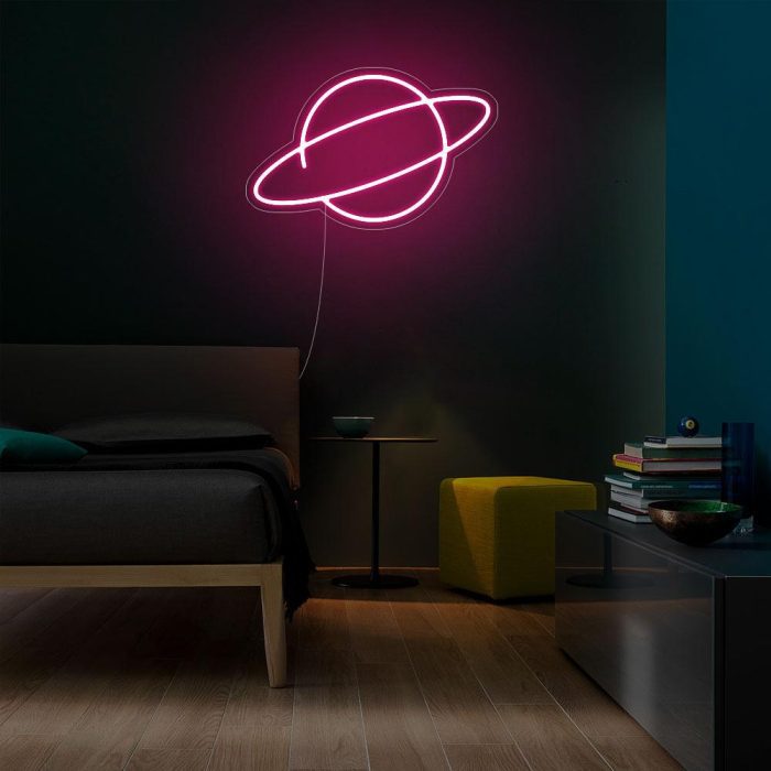 mini planet pink led neon signs
