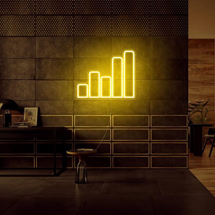 mini sound waves yellow led neon signs