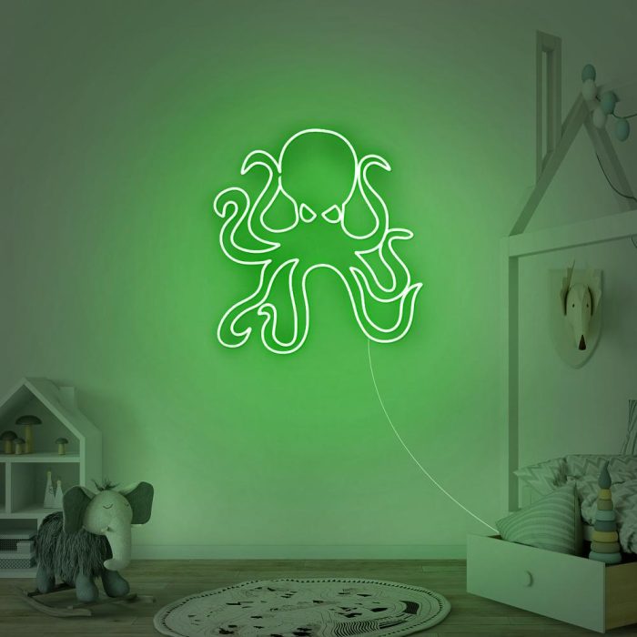 octopus green led neon signs