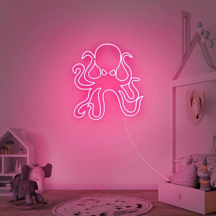 octopus pink led neon signs