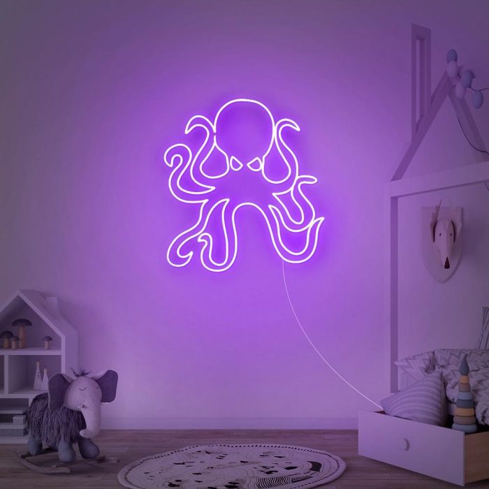 octopus purple led neon signs