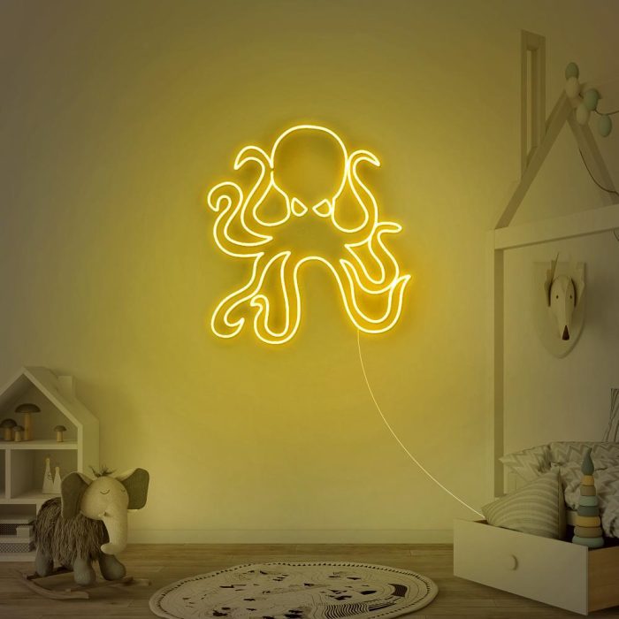 octopus yellow led neon signs