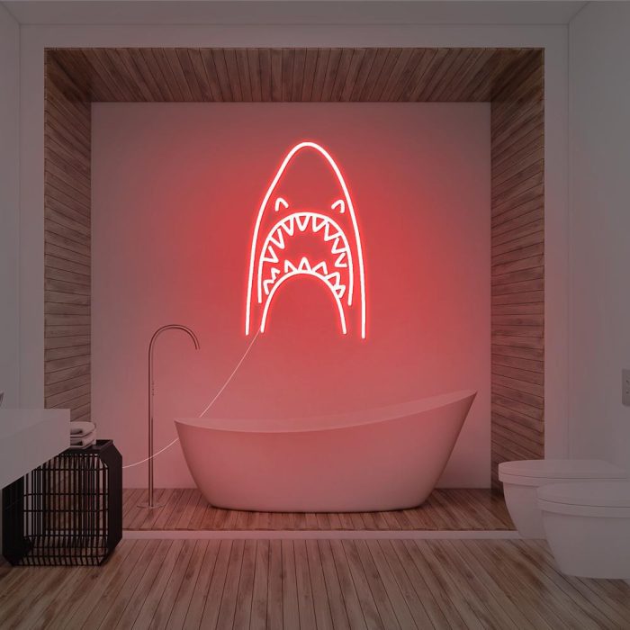 shark red led neon signs 2