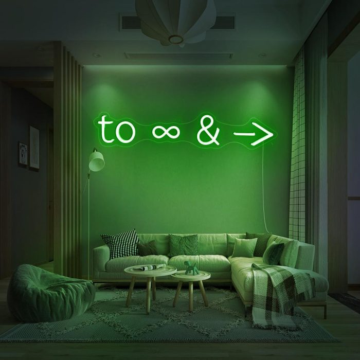to infinity and beyond green led neon signs