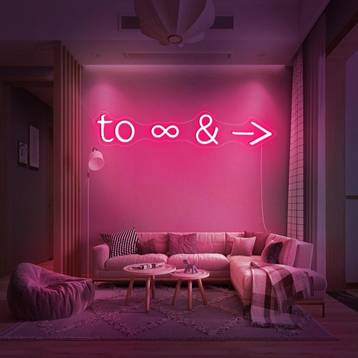 to infinity and beyond pink led neon signs