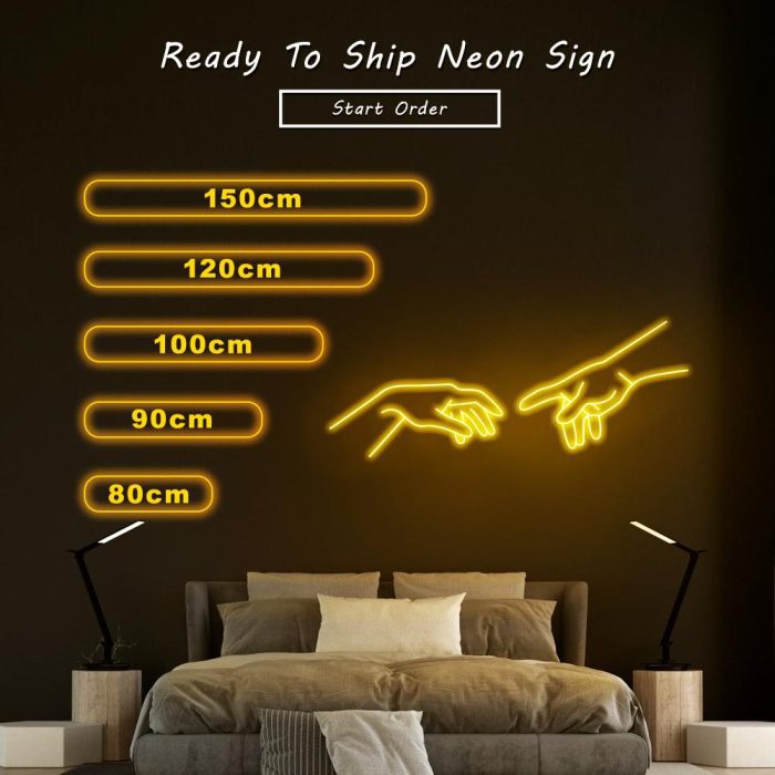 touching finger size led neon signs