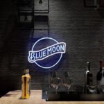 blue moon neon sign