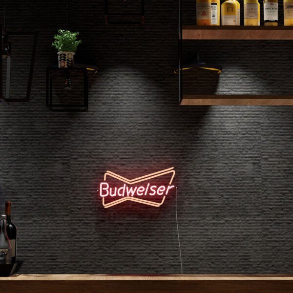 budweiser bowtie neon sign