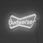 budweiser bowtie neon sign white