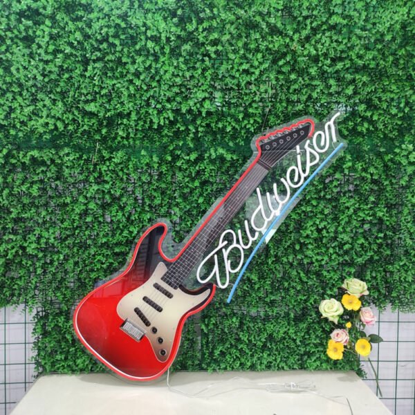 Budweiser guitar neon sign