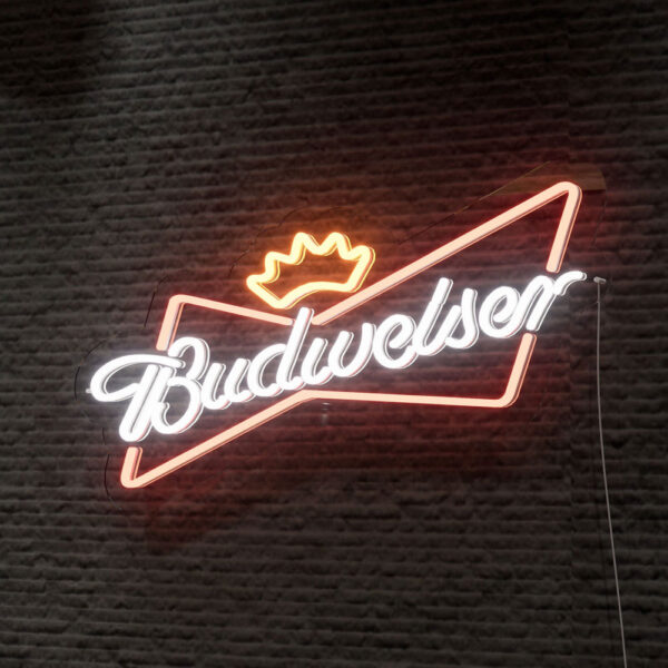 budweiser neon beer signs multicolored
