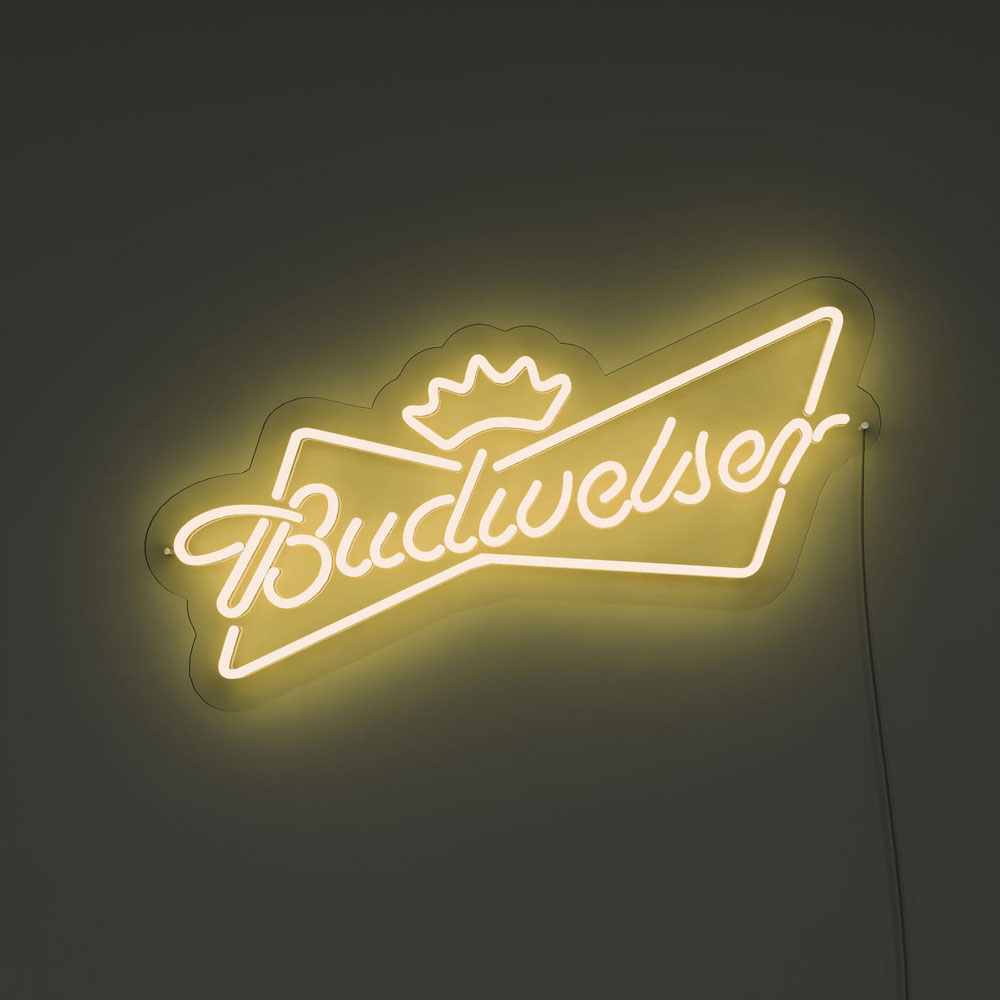 budweiser neon beer signs yellow