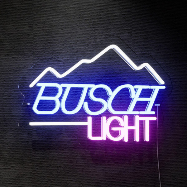 busch light neon sign multicolored