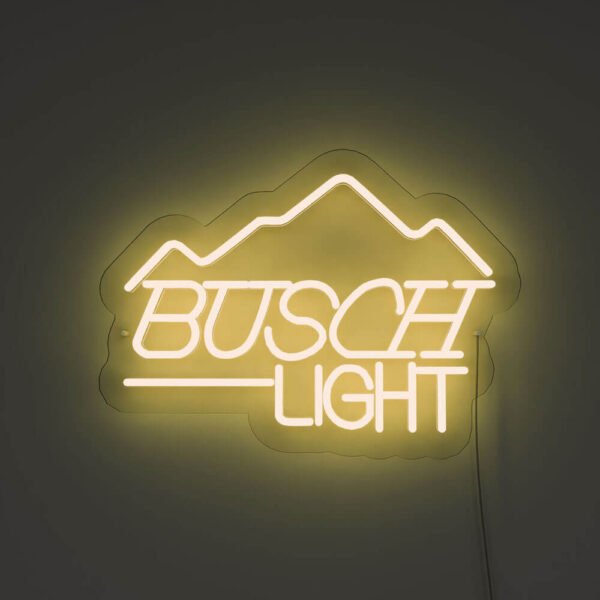 busch light neon sign yellow