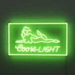 coors beer neon sign green