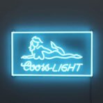 coors beer neon sign light blue