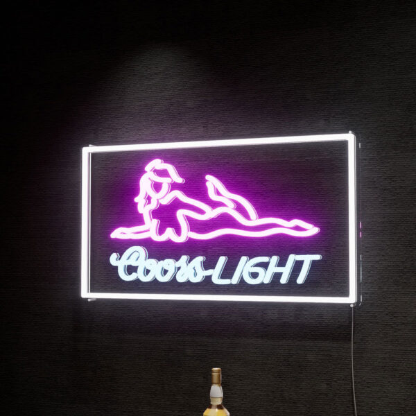 coors beer neon sign multicolored